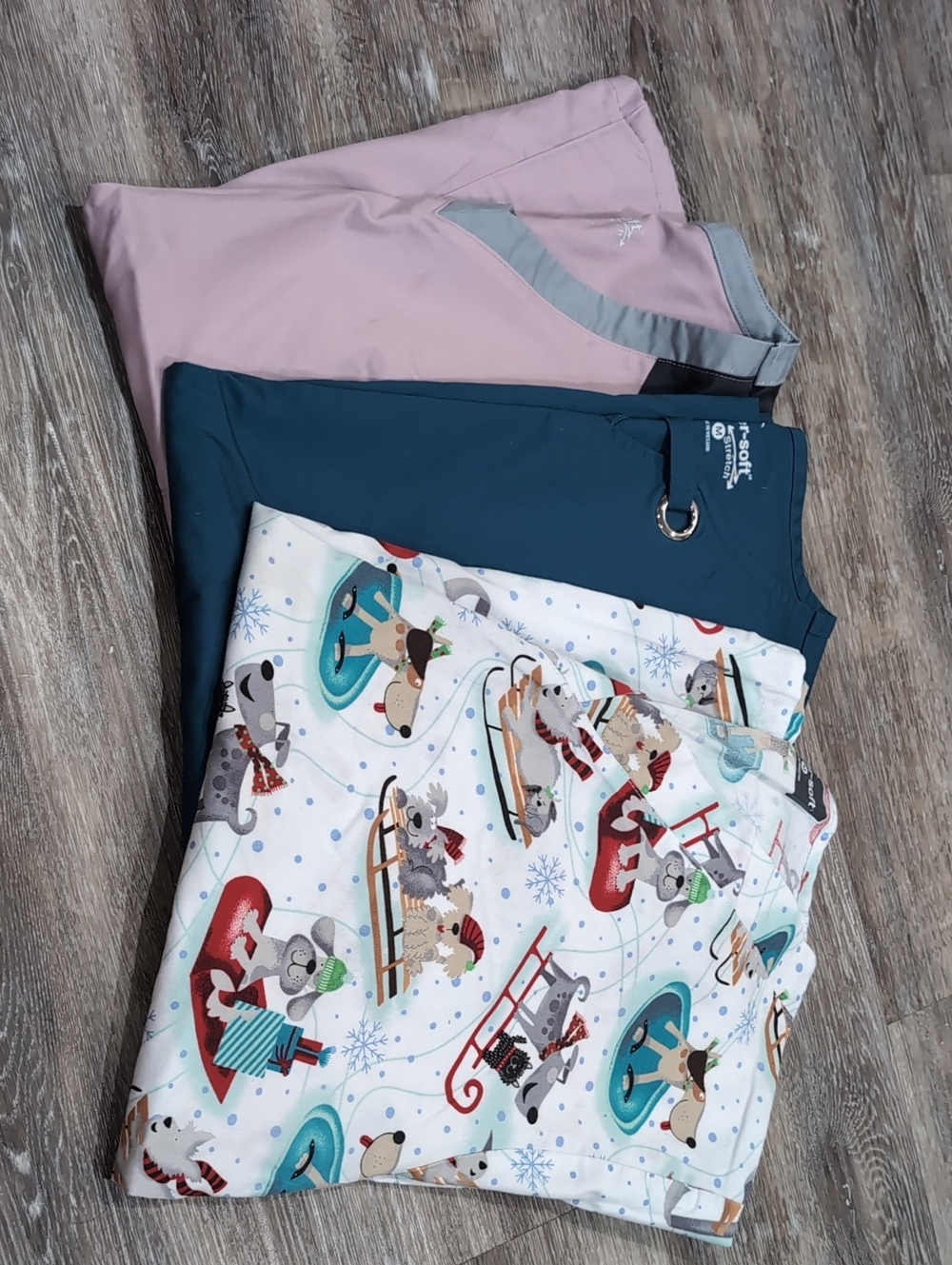 Women's Pink, Teal & Printed Scrub Tops